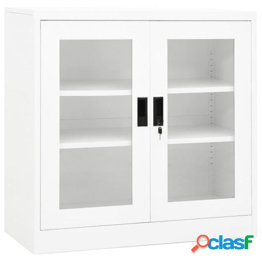 Armario de oficina de acero blanco 90x40x90 cm