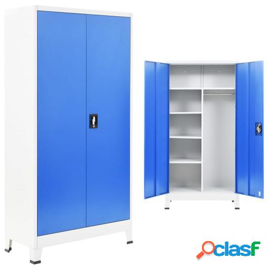 Armario taquilla con 2 puertas metal 90x40x180 cm gris y