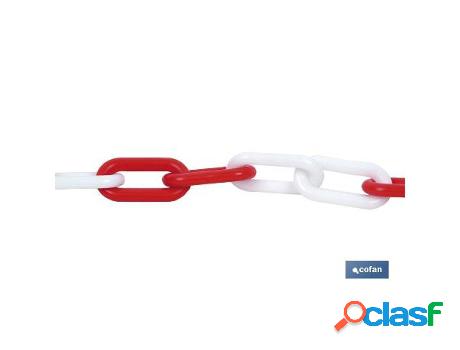 Cadena de plástico 8mm 25 mts (rojo/blanco)