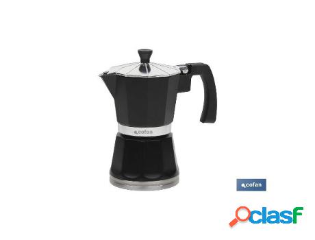 Cafetera baviera negra 6 tazas aluminio induc