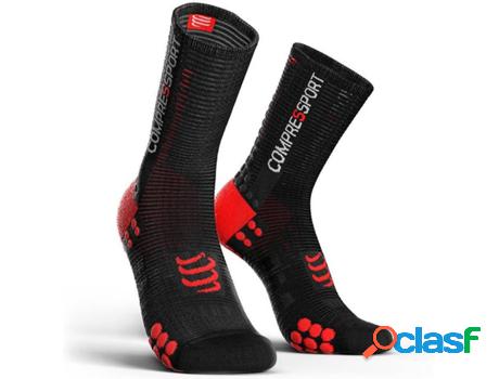 Calcetines COMPRESSPORT Calcetine V3.0 Bike Negro- Rojo