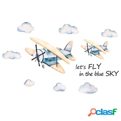 Calcomanías de pared con forma de avión DIY Tema de
