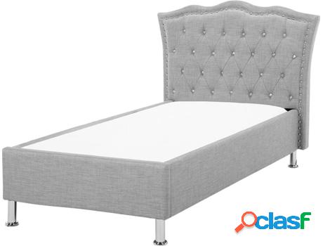 Cama BELIANI Metz (Gris - Poliéster -217x126x102 cm)