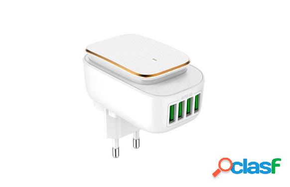 Cargador 4Usb Con Luz Regulable