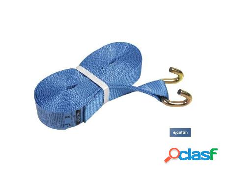 Cinta 7,5 mts + gancho abierto 1500 kgs