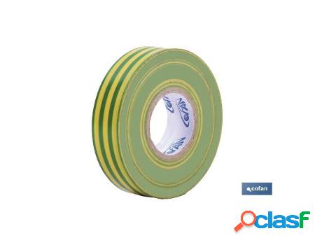 Cinta aislante 180 micras toma tierra 19mmx20 metros caja 10
