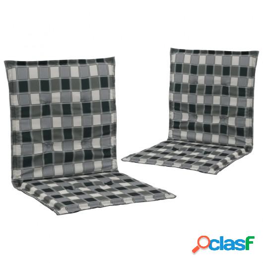 Cojines de sillas de jardín 2 uds multicolor 100x50x3 cm