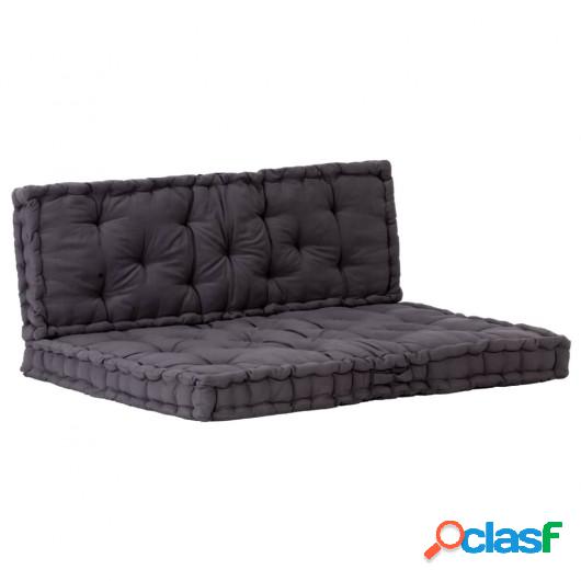 Cojines para muebles de palets 2 unidades algodón negro