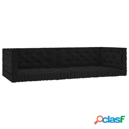 Cojines para palets de suelo 6 unidades algodón negro