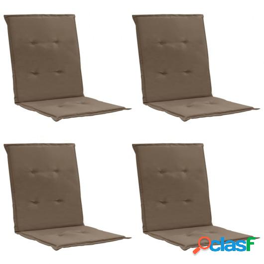Cojines para sillas de jardín 4 uds gris taupe 100x50x3 cm