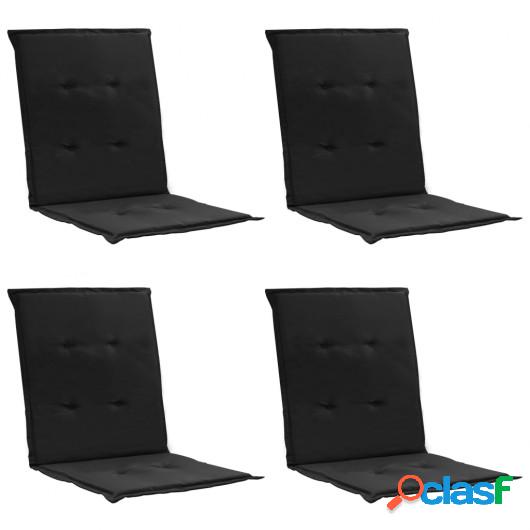 Cojines para sillas de jardín 4 unidades negro 100x50x3 cm