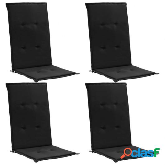 Cojines para sillas de jardín 4 unidades negro 120x50x3 cm