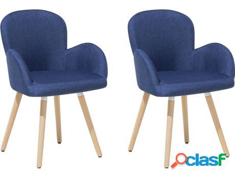 Conjunto 2 Sillas de Comedor Brookville (Azul - Poliéster