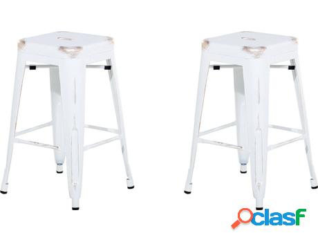 Conjunto 2 Taburetes de Bar Cabrillo (Blanco - Metal