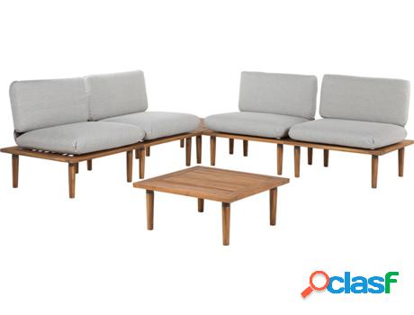 Conjunto de 2 Mesa Auxiliares + 4 Sillones para Exterior