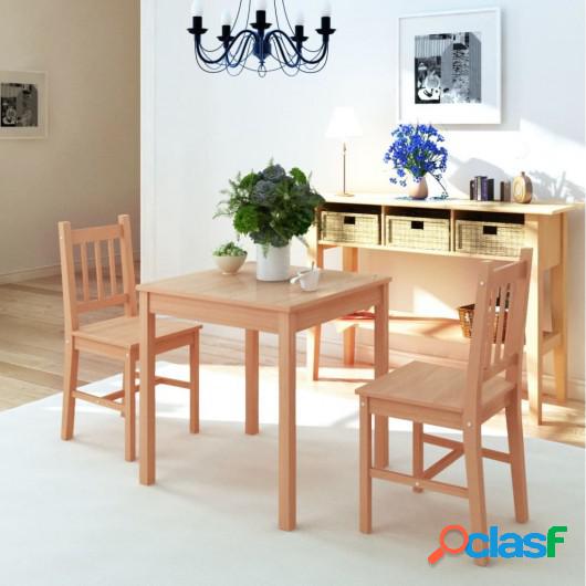 Conjunto de comedor 3 piezas madera de pino