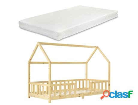 Estructura de Cama Infantil [EN.CASA] (Beige - Madera - 90 x
