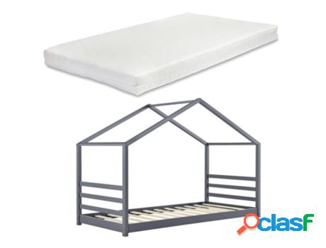 Estructura de Cama Infantil [EN.CASA] (Gris - Madera -