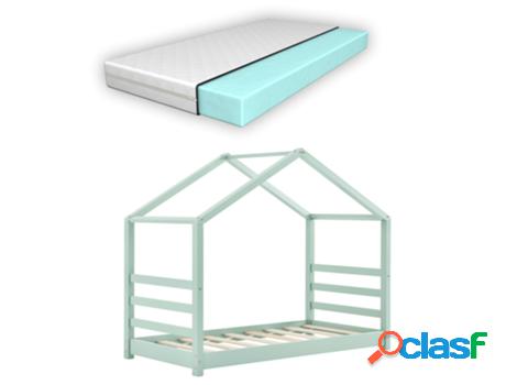 Estructura de Cama Infantil [EN.CASA] (Verde - Madera -