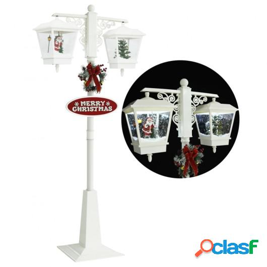 Farola de Navidad con Papá Noel PVC blanco y rojo 81x40x188