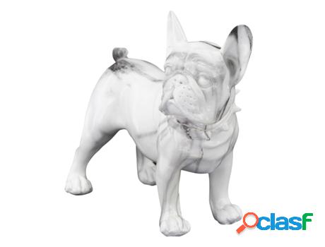 Figura Bulldog Frances Blanco de Resina 19*10*23cm Figura de