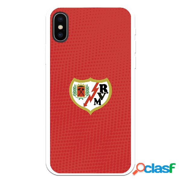 Funda para iPhone X del Rayo Vallecano Escudo Fondo Rojo -