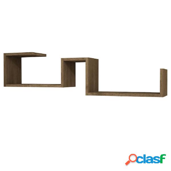 Homemania Estantería de pared Maze nogal 117x22x30 cm