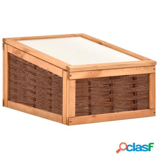 Invernadero de madera maciza de pino y de sauce 60x80x45 cm