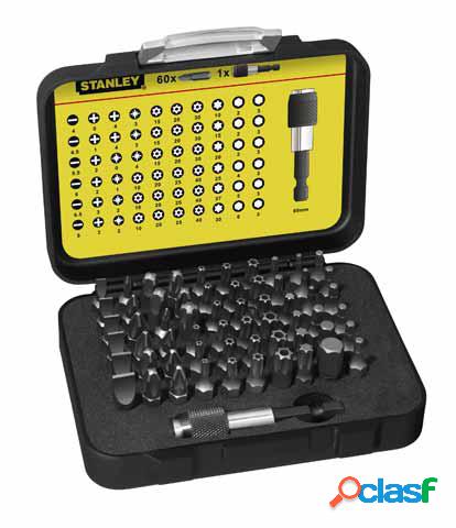 Juego Stanley 60 piezas puntas destornilladores