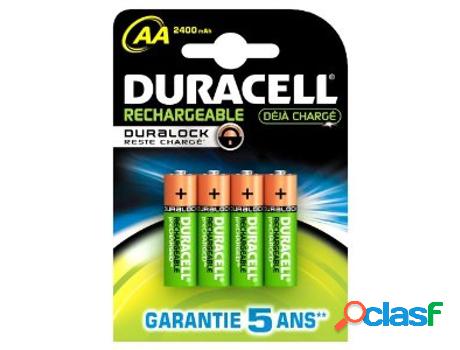 Juego de 4 Pilas rechargeables AA/LR6 DURACELL Stay charged