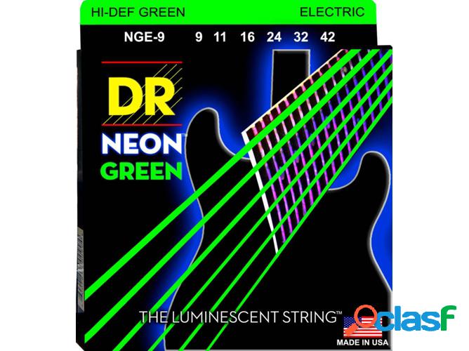 Juego de Cuerdas Guitarra Eléctrica DR NGE-9 Neon Green