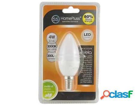 Lampara led vela 4w. e/14 luz calida blister