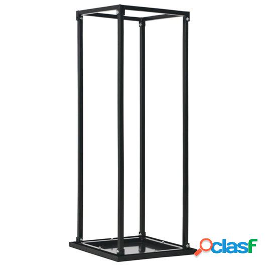 Leñero con base acero negro 37x37x113 cm