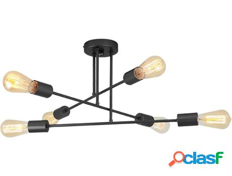 Lámpara de Techo LEDKIA Fimbo (Negro Mate - E27 - 6x40 W)