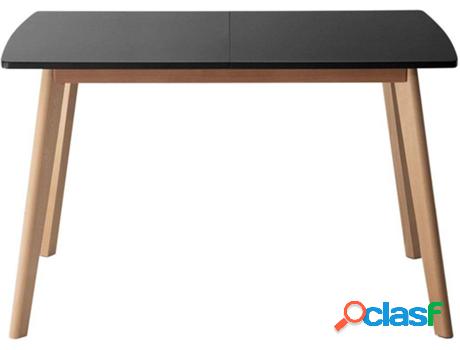 Mesa De Comedor BENEFFITO Senja Negro (121 / 160 x 80 x 75