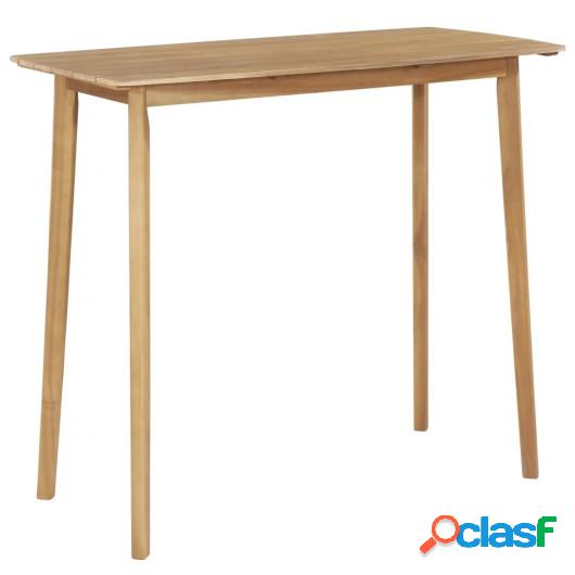 Mesa alta de bar de madera de acacia maciza 120x60x105 cm