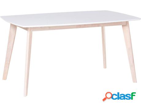 Mesa de Comedor BELIANI Santos (Blanco - MDF -150x90x75 cm)