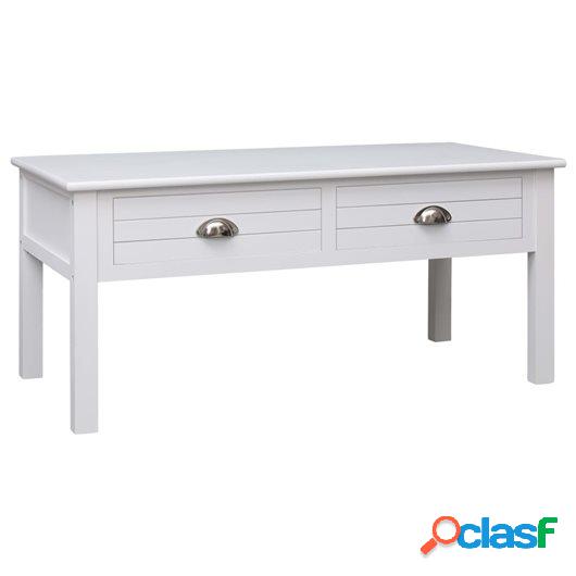 Mesa de centro de madera blanco 100x50x45 cm
