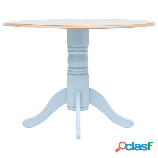 Mesa de comedor de madera maciza de caucho gris y marrón
