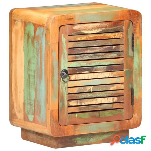 Mesita de noche de madera maciza reciclada 40x30x50 cm
