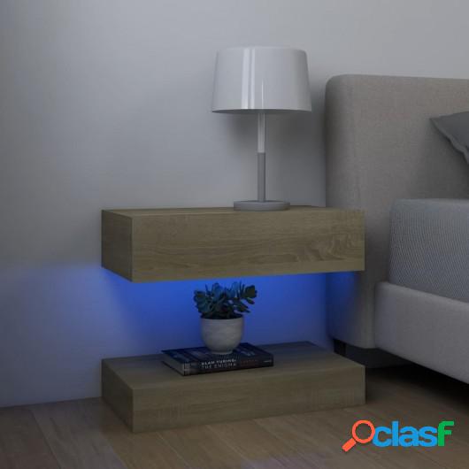 Mesitas de noche 2 uds aglomerado color roble Sonoma 60x35