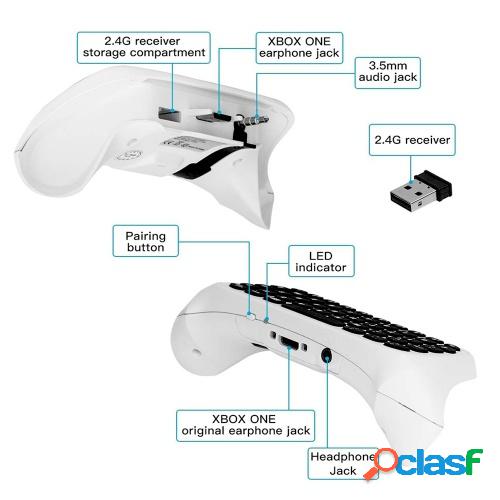 Mini teclado inalámbrico para chat de 2.4G con conector de