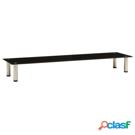 Mueble para TV de vidrio templado negro 140x35x17 cm