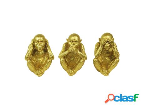Orangután No Ve/Oye/Habla Incluye 3 Unidades Figuras Bronce