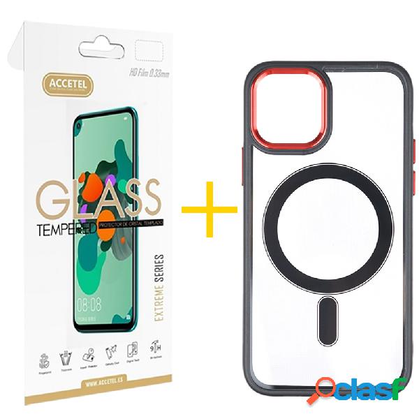 Pack 1 X Protector de Vidrio Templado 2.5D + Funda ACCETEL