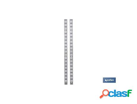 Pack 2 cremalleras pared p/estanterias 24x03x1080mm