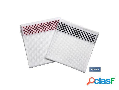 Pack 2 paños cocina 50x50 negro/rojo modelo mencía