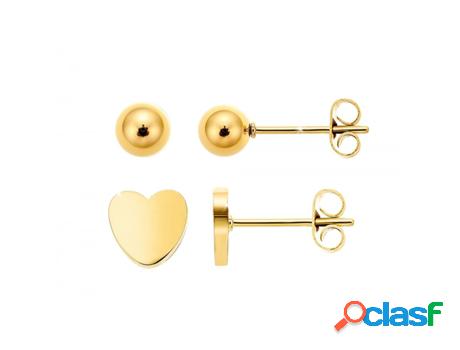 Pendientes SC_BOHEME (Acero - Dorado - 5mm x 5mm)