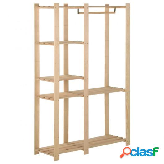 Perchero de ropa de madera maciza de pino 110x38x170 cm