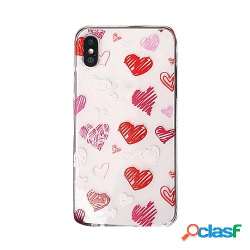 Phonecase Diseños en forma de corazón rojo transparente